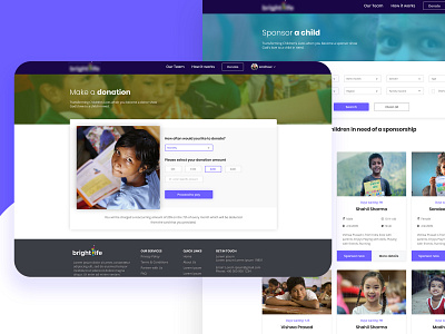 Make a Donation/ Sponsor a child colorful donation graphic design ngo non profit sponsor a child ui ux