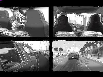 Delivery Journey advertising arab arabian car delivery journey design drive driver film food freelance illustration production sketch