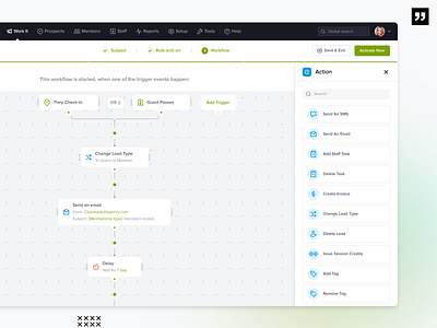 Automation workflow builder actions automation builder excited agency figma product design responsive web saas trigger ui web app workflow