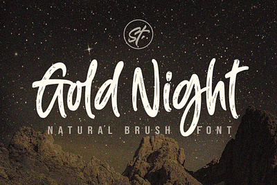 Gold Night Natural Brush Font design font fonts ui ux