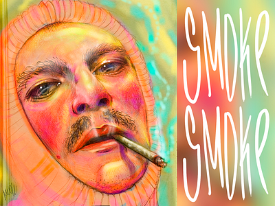 No smoking illustration sigoret smoke traditional pencil art digital