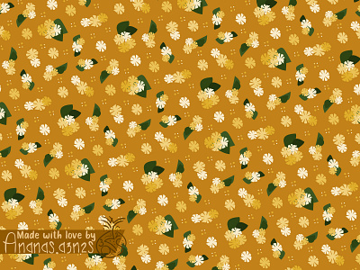 Tiny sunny flowers☀️ 2d illustration adobe illustrator cosmos flower floral pattern flower pattern hand drawn pattern illustration illustrator marigold nature pattern orange seamless pattern small flowers pattern spring pattern summer pattern textile tiny flowers vector white flower yellow flower