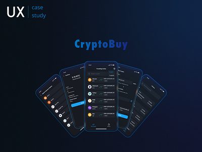 CryptoBuy app behance blokchain buy case study competitor analys crypto design empathy map mobile research ui user flow user persona ux wireframe
