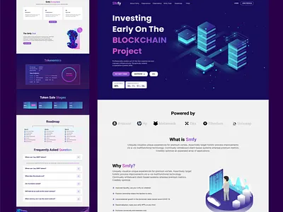 SMFY-Crypto ICO Landing Page crypto cryptocurrency defi funding fundraise fundraising ico ido landing page money nft token ui ux website