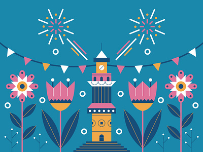 Celebration branding celebration design flat graphic design illustration vector