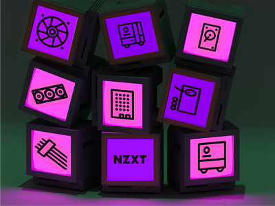 Bespoke Icon Library for NZXT app branding design graphic design illustration logo ui ux vector web