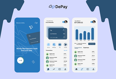 DePay: Money Management app design app branding design ui ux
