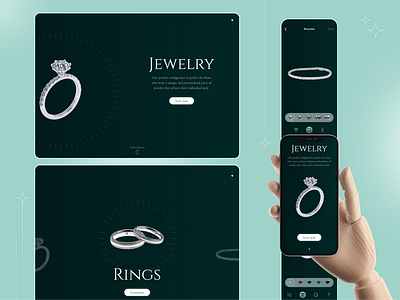 Jewelry Configurator animation bracelet configurator design emerald jewellery jewelry mobile ring ui ui design web web design