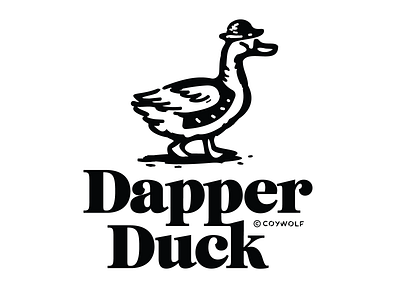Dapper Duck Logo bird birds branding clothing cute dapper drawing duck hat illustration logo logo design logos logotype mascot pen and ink typography
