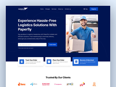 Paperfly Landing Page Redesign delivery landing page logistics redesign ui uidesign ux uxdesign