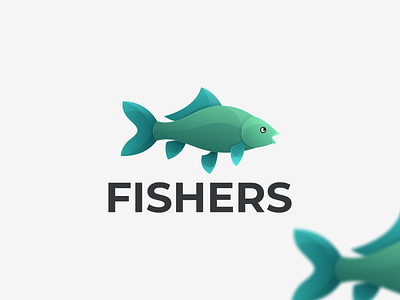FISHERS app branding design fish coloring fish logo fishers graphic design icon illustration logo vector