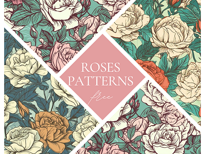 Free Roses Photoshop Patterns floral floralpattern freebie freepattern pattern photoshop roses seamless