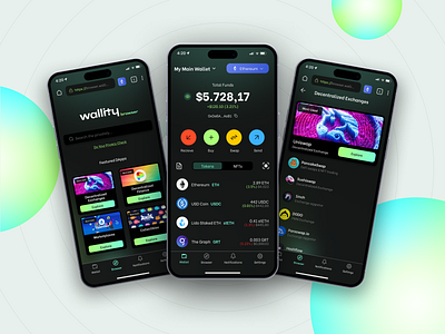 Wallity | Crypto Wallet App app bitcoin blockchain crypto design ethereum nft uiux wallet