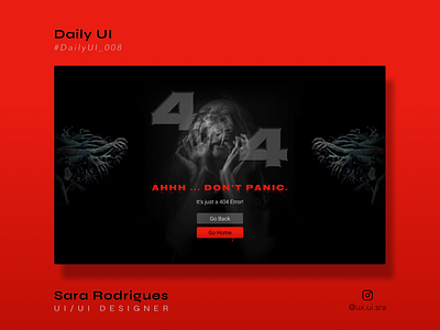 Daily UI 008 - 404 Page 404 404 page 8 blood daily daily ui daily ui 008 daily ui 08 daily ui 8 design graphic design horror page sara scare ui web zombie