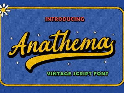 Anathema - Vintage Fonts branding display font font design fonts graphic design groovy groovy font illustration retro font type typography vector vintage font