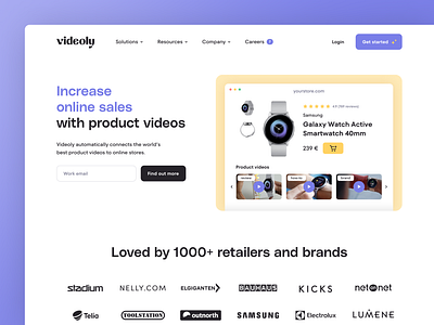 Videoly — Website — Homepage app brand clean design design system digital figma flat icon illustration interface minimal product product design ui ux vector web web design website