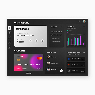 Banking Dashboard UI dailyui dashboard design figma ui