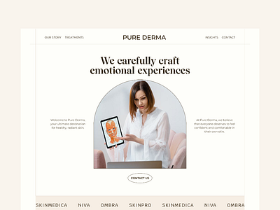 A Clean and Modern Web Design for Dermatologist clean design marketing mobile app modern design skincare ui user interface design ux design visual design web design website