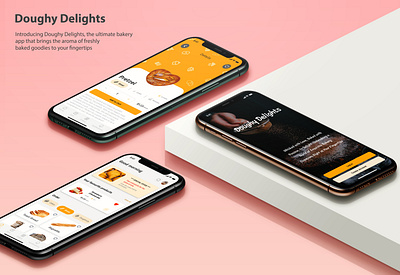 Doughy Delights app bakery branding delivery design figma food graphic design mobile ui ux