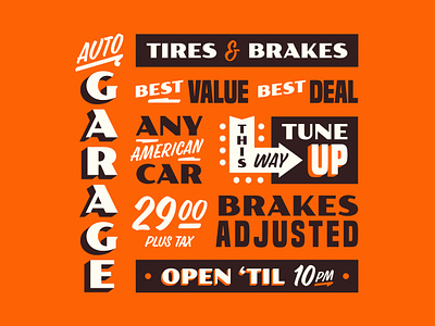 Auto Shop Type auto auto shop branding cars garage logo logo design minimal signage type typography