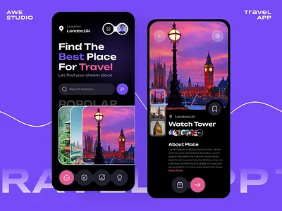 Tripy-Travel Mobile Application adventure animation app app design awe booking flight ios mobile app mobile app design motion graphics tourism travel travel app travel service traveling trip vacation