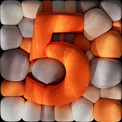Five for 36Daysoftype 36daysoftype 3d 3dtype balloon c4d cgi cinema4d cloth design design five numbers orange render