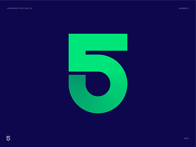 Number 5. 36 Days of Type. Day 32 5 blockchain branding connection crypto five fiver fiverr gradient icon identity lettering logo medtech number path saas tech typo typography