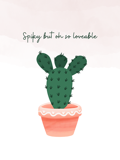 It's okay to be prickly sometimes.. branding design graphic design illustration plant lovers vector