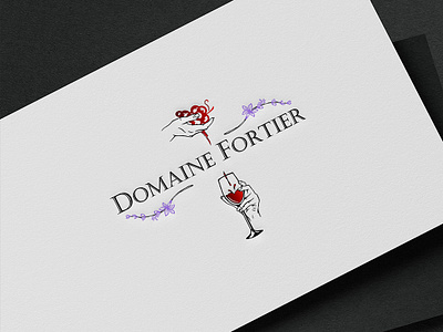 wine logo - Domaine Fortier art branding classy classydesign design digitalart grape graphic graphic design illustration logo logodesign luxurydesign vector wine