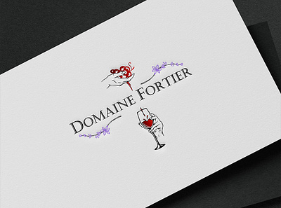 wine logo - Domaine Fortier art branding classy classydesign design digitalart grape graphic graphic design illustration logo logodesign luxurydesign vector wine