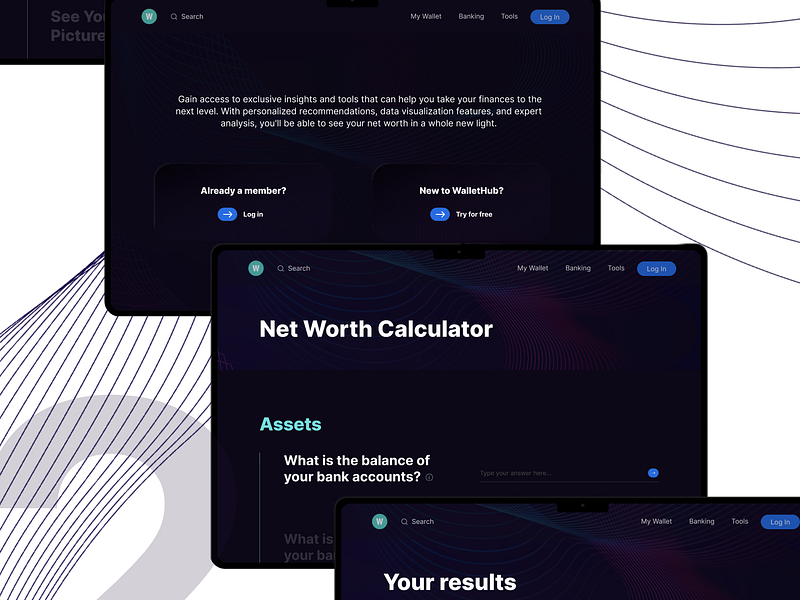 WalletHub | User Flow dark mode design figma fintech graphic design illustration online platform platform ui user experience user flow ux uxui web design website