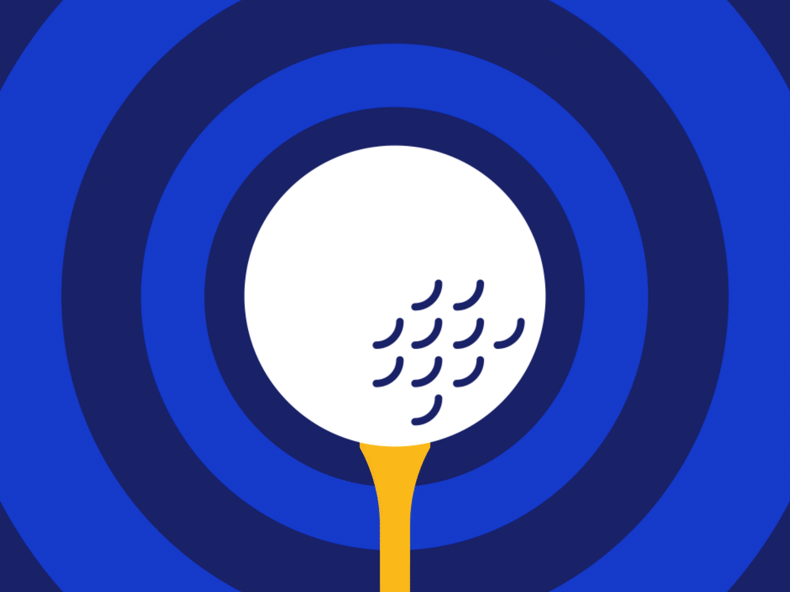 Hit It. animation blue dimple dynamic golf golf ball icon illustration motion motion graphics tee