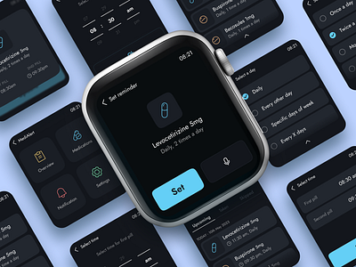 Medicine Reminder Smartwatch UI clean design design medicine minimal reminder smartwatch ui ux