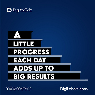 A little progress each day adds up to big result branding business business growth design digital marketing digital solz illustration logo marketing social media marketing