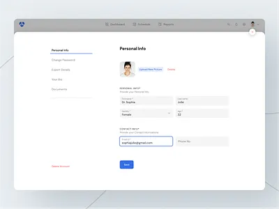 Edit Personal Info 3d animation branding contact info dashboard design dribbble edit profile erp figma form graphic design illustration logo medical mobile app motion graphics password change personal info ui