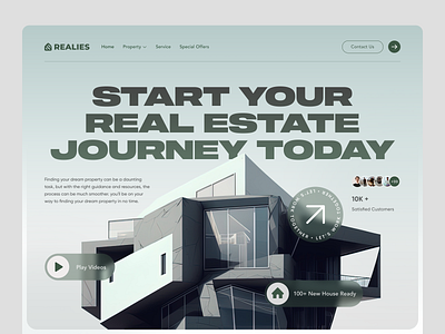 Realies - Real Estate Website environtment header hero home house journey landing landing page real estate real estate web real estate website ui uiux ux web web design website