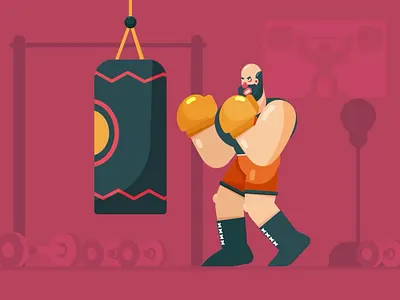 Boxer Animation animated gif animation animation 2d animation after effects character animation motion design motiongraphics
