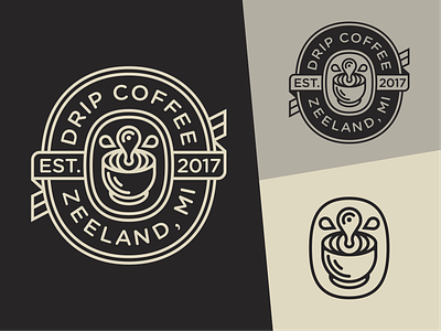 Drip Coffee badge business cafe coffee cup drip icon logo michigan mug small zeeland