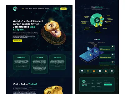 NFT Carbon Community Website Design branding landing page design nft ui