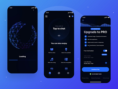 Artificial Intelligence App | UX&UI iOS 3d ai ai app ai chat app animation app ari artificial intelligence design figma graphic design illustration ios logo ui ui design user experience user research ux web