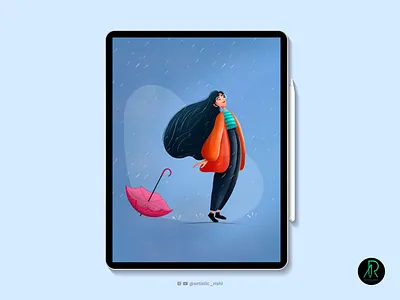 Embrace the moment animation branding cute girl design graphic design illustration logo motion graphics procreate rainy season typography ui ux vector