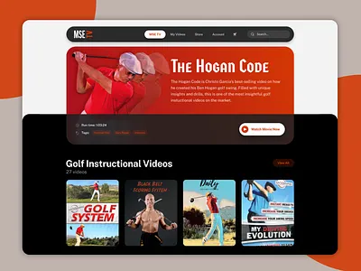 MSE TV button content golf tv ui ux video