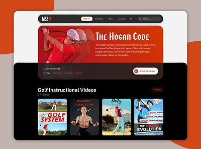 MSE TV button content golf tv ui ux video