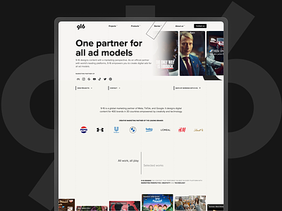 9-16's new website design flat homepage landing page ui ux web app website