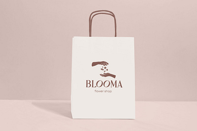 BLOOMA Flower Shop brand design branding floral florist flower shop logo logo design shopping bag