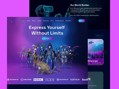 RD-Land Landing Page Re-design crypto cryptocurrency design landing landing page metaverse rdland ui uiux ux web3