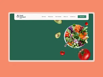 Food Connect Website design donations food fruits green healthy illustration landing landing page logistics motion graphics non profit orange parallax pastel photography ui vegetables web website