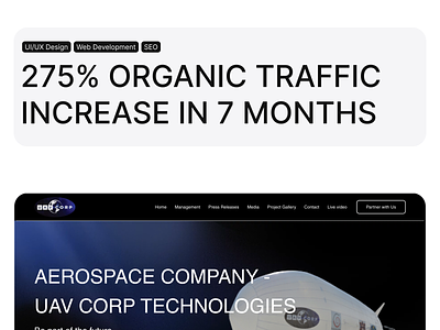Website Development & SEO for Aerospace Company app design business concept corporate dailyui digital figma homepage identity landing page seo template user interface ux website website design