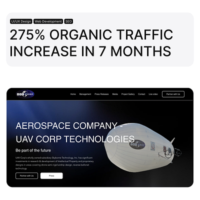 Website Development & SEO for Aerospace Company app design business concept corporate dailyui digital figma homepage identity landing page seo template user interface ux website website design