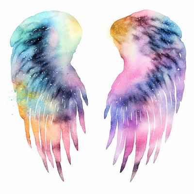 This is Angel Wings Water Colour Design agnel wings angel branding colorfull colorfull design colorfull wings design floral wings flowers graphic design illustration watercolor wings